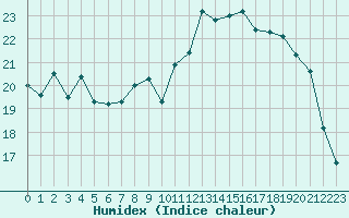 Courbe de l'humidex pour Brigueuil (16)