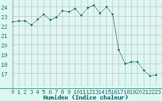 Courbe de l'humidex pour Pertuis - Le Farigoulier (84)