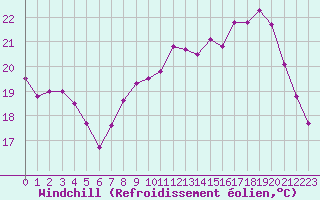 Courbe du refroidissement olien pour Saint-Nazaire (44)