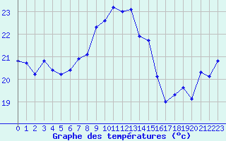 Courbe de tempratures pour Isle-sur-la-Sorgue (84)