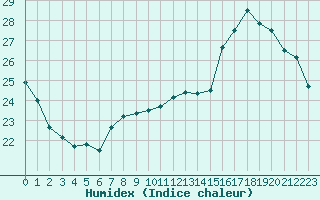 Courbe de l'humidex pour Souprosse (40)