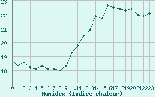 Courbe de l'humidex pour Carcassonne (11)