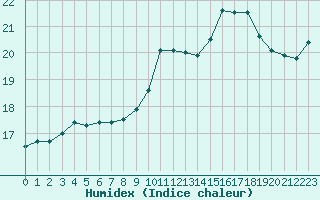 Courbe de l'humidex pour Trgueux (22)