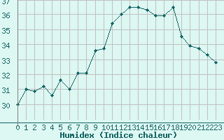 Courbe de l'humidex pour Ile Rousse (2B)