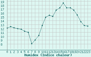 Courbe de l'humidex pour Muret (31)