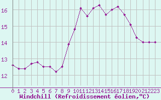 Courbe du refroidissement olien pour Ile de Groix (56)