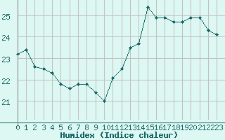 Courbe de l'humidex pour Trappes (78)