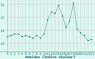 Courbe de l'humidex pour Ploumanac'h (22)