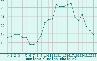 Courbe de l'humidex pour Brest (29)