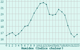 Courbe de l'humidex pour Ouessant (29)