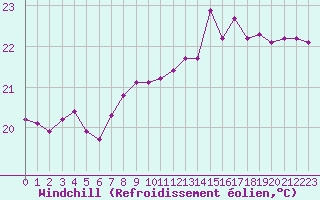 Courbe du refroidissement olien pour Gruissan (11)