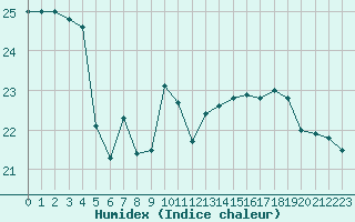 Courbe de l'humidex pour Cavalaire-sur-Mer (83)