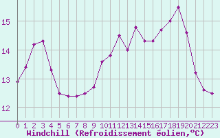 Courbe du refroidissement olien pour Le Touquet (62)