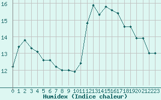 Courbe de l'humidex pour Cap Ferret (33)