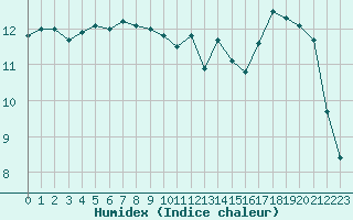 Courbe de l'humidex pour Strasbourg (67)