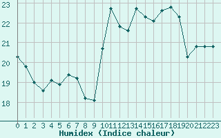 Courbe de l'humidex pour Cognac (16)