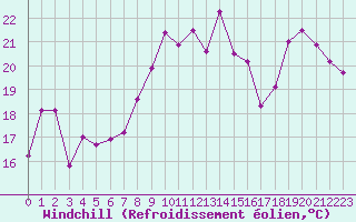 Courbe du refroidissement olien pour Cap Bar (66)