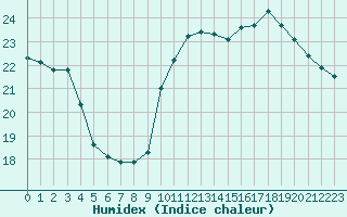 Courbe de l'humidex pour Jan (Esp)