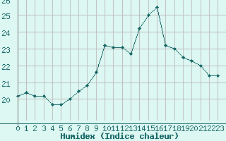 Courbe de l'humidex pour Boulogne (62)