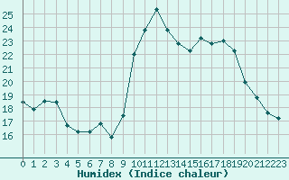 Courbe de l'humidex pour Biscarrosse (40)