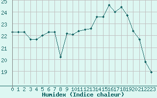 Courbe de l'humidex pour Sarzeau (56)