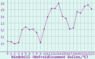 Courbe du refroidissement olien pour Ile Rousse (2B)