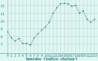 Courbe de l'humidex pour Challes-les-Eaux (73)