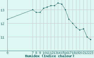 Courbe de l'humidex pour Variscourt (02)