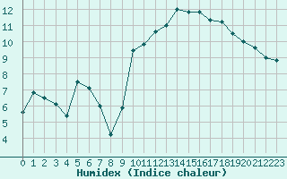 Courbe de l'humidex pour Lyon - Bron (69)