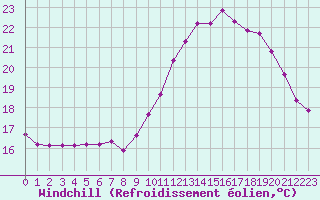 Courbe du refroidissement olien pour Hd-Bazouges (35)