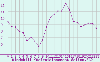 Courbe du refroidissement olien pour Porquerolles (83)
