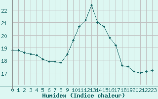 Courbe de l'humidex pour Le Luc - Cannet des Maures (83)