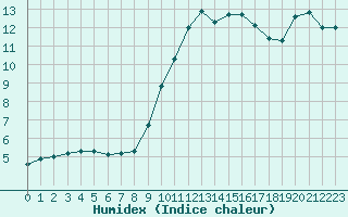 Courbe de l'humidex pour Isle-sur-la-Sorgue (84)