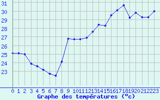 Courbe de tempratures pour Saint-Cyprien (66)