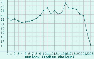 Courbe de l'humidex pour Blois (41)