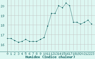 Courbe de l'humidex pour Nice (06)