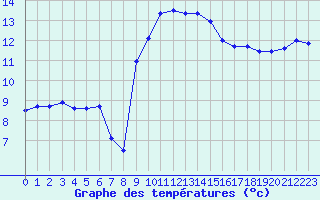 Courbe de tempratures pour Montauban (82)