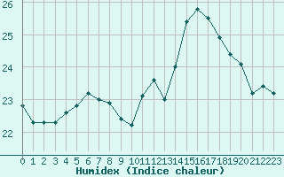 Courbe de l'humidex pour Pointe de Chassiron (17)