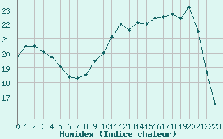 Courbe de l'humidex pour Blois (41)