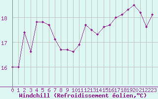 Courbe du refroidissement olien pour Baye (51)