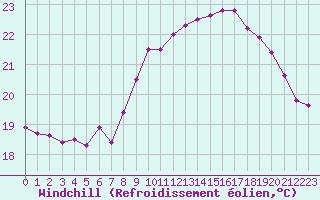 Courbe du refroidissement olien pour Pointe de Chassiron (17)