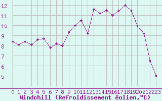 Courbe du refroidissement olien pour Le Talut - Belle-Ile (56)