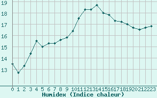 Courbe de l'humidex pour Harville (88)