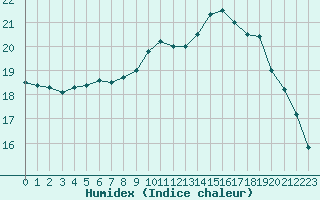 Courbe de l'humidex pour Douelle (46)