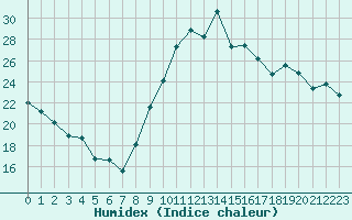 Courbe de l'humidex pour Rochefort Saint-Agnant (17)