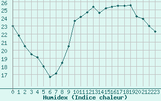 Courbe de l'humidex pour Monts-sur-Guesnes (86)