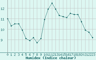 Courbe de l'humidex pour Roissy (95)