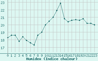 Courbe de l'humidex pour Cavalaire-sur-Mer (83)