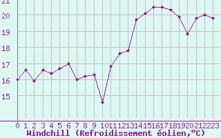 Courbe du refroidissement olien pour Mont-Aigoual (30)