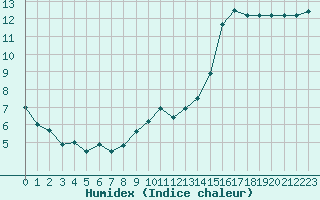 Courbe de l'humidex pour Millau (12)